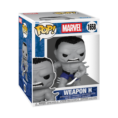 Figura Funko Pop! Marvel Weapon H com espinhos e calções azuis na caixa