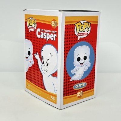 Caixa Funko Pop! Casper número 850 com desenho do fantasma Casper