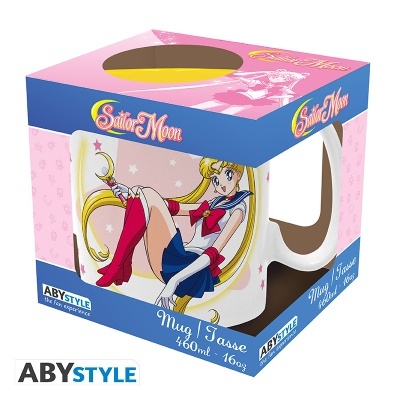Caneca Sailor Moon de cerâmica em caixa colorida