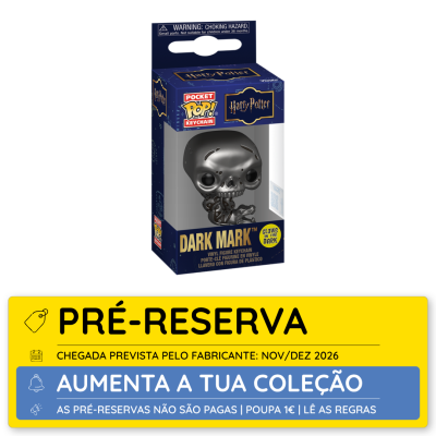 Caixa azul com chaveiro Dark Mark de Harry Potter Pocket Pop!