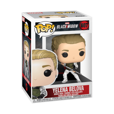 Figura Funko Pop! Yelena Belova Black Widow 607 na caixa