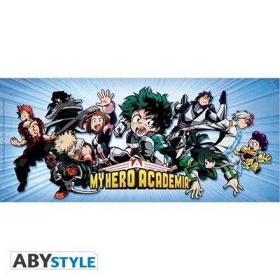 Personagens do anime My Hero Academia com logo e marca ABYSTYLE