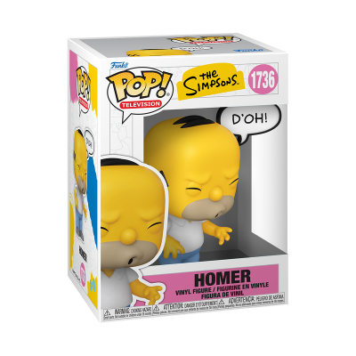Caixa Funko POP! Homer dos Simpsons com boneco amarelo de vinil dentro