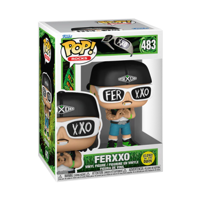 Figura de vinil Funko Pop! Rocks FERXXO com boné e óculos na embalagem
