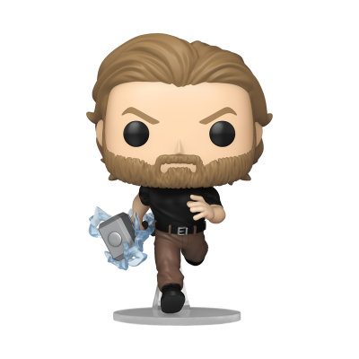 Figura Funko Pop masculina com martelo e efeito azul