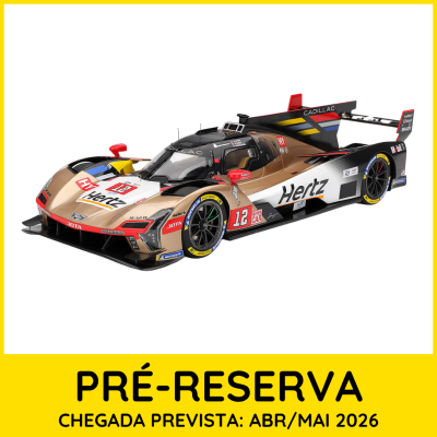 Modelo de carro de corrida da Cadillac com decoração Hertz e número 12