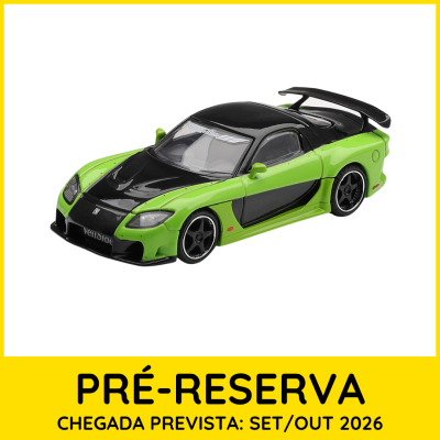 Miniatura de carro desportivo verde e preto com spoiler