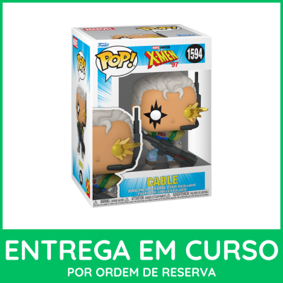 Funko Pop! Cable X-MEN 97, vinil com detalhes em roupa e arma, embalagem vidro plástico.