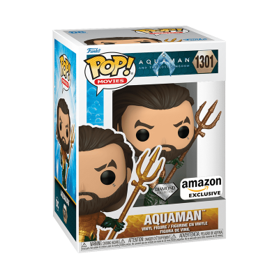 Figura de vinil Aquaman Pop! Movies 1301 na embalagem com janela