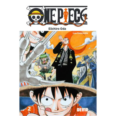 Capa do livro One Piece volume 2 com personagens e texto Lua Crescente