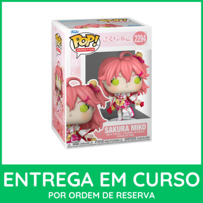 Figura Funko Pop! Sakura Miko em vinil com caixa rosa e branca