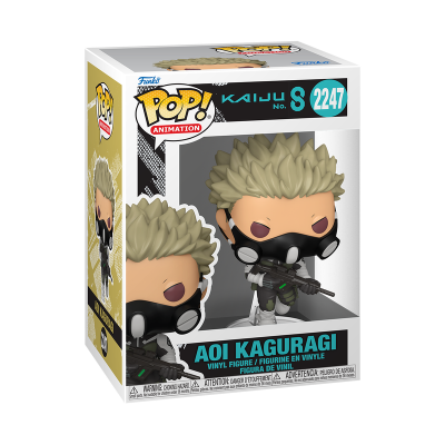 Figura Funko Pop! Aoi Kaguragi com máscara e arma na caixa