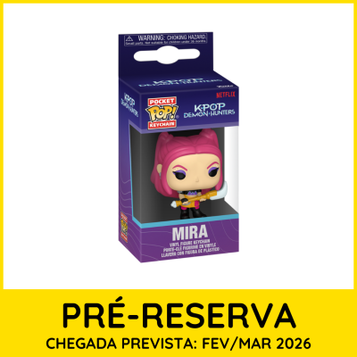 Chaveiro vinil Mira KPOP Demon Hunters em embalagem azul