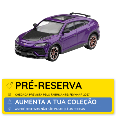 Miniatura de carro SUV desportivo roxo com capô preto