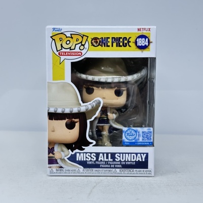 Figura Funko Pop! Miss All Sunday da série One Piece na caixa com selo de edição especial