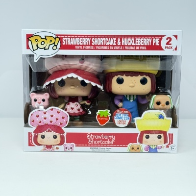 Caixa com duas figuras de vinil Funko Pop de Strawberry Shortcake & Huckleberry Pie