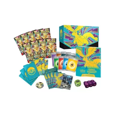 Conjunto de cartas e acessórios Pokémon Ascended Heroes com embalagem colorida