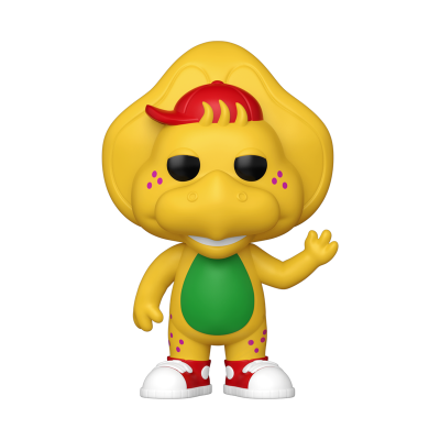 Figura colecionável amarela com boné vermelho e ténis vermelhos e brancos