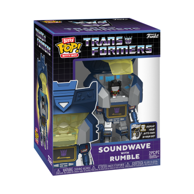 Embalagem Funko Pop! Bitty Bot Transformers Soundwave com Rumble