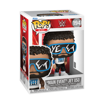 Figura de vinil Funko Pop WWE Main Event Jey Uso na caixa