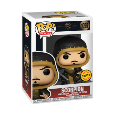 Boneco POP! Movies Scorpion Mortal Kombat número 1055 em caixa