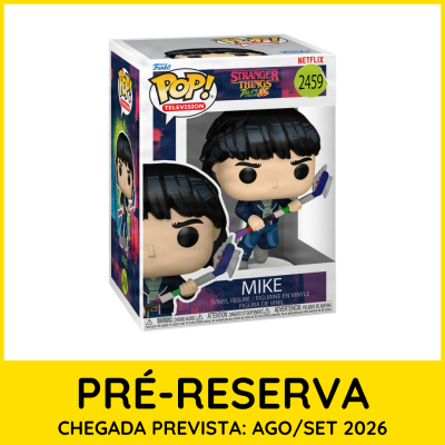 Embalagem de figura Funko Pop! Mike de Stranger Things com fundo branco