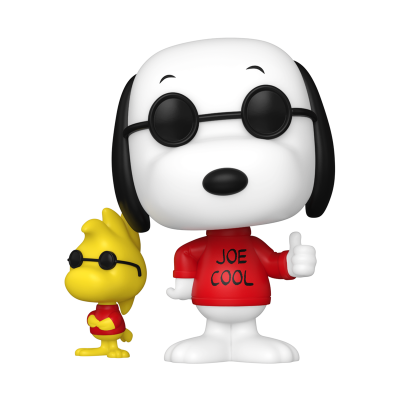 Duas figuras de ação de personagens com óculos escuros e camisa vermelha