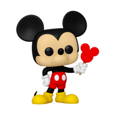 Figura vinil Funko Pop do Mickey Mouse com balão vermelho em forma da cabeça do Mickey