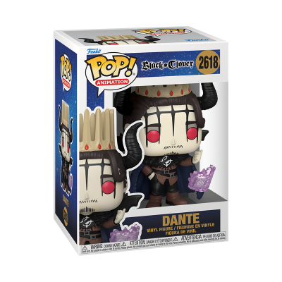 Funko Pop! Animation Black Clover Dante, figura de vinil com chifres e coroa em embalagem