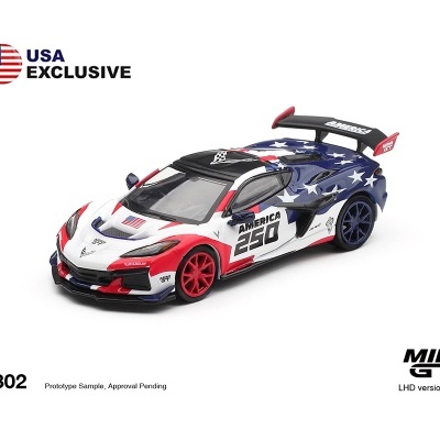 Miniatura de carro desportivo com decoração da bandeira dos EUA