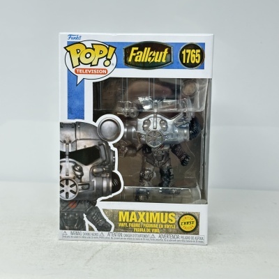 Figura Funko POP! Maximus da série Fallout na caixa com vidro.