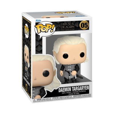 Figura vinyl POP! Daemon Targaryen da série House of the Dragon na embalagem