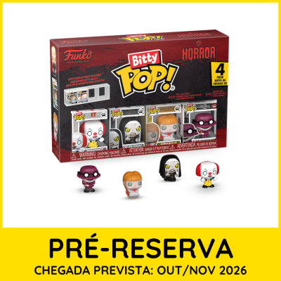 Conjunto Funko Bitty Pop! Horror com 4 figuras vinílicas de filmes de terror