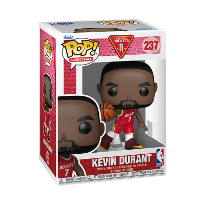 Figura Funko Pop de Kevin Durant dos Houston Rockets em caixa