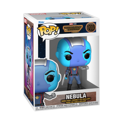 Funko Pop! da personagem Nebula da Marvel Guardians of the Galaxy em caixa