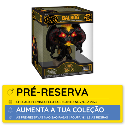 Figura Funko Pop! do Balrog de O Senhor dos Anéis na caixa
