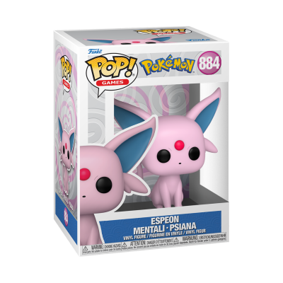 Figura Funko Pop! Espeon rosa vinil na caixa Pokémon número 884