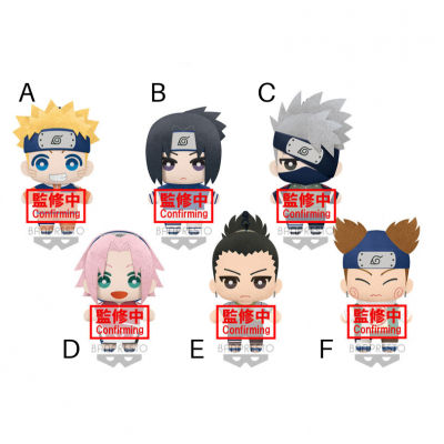 Figuras colecionáveis de Naruto com cabeças grandes e acessórios de ninja