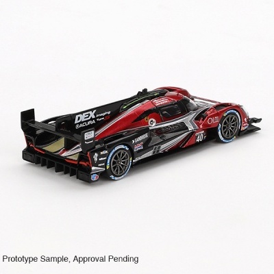 Miniatura de carro de corrida protótipo preto e vermelho com número 40