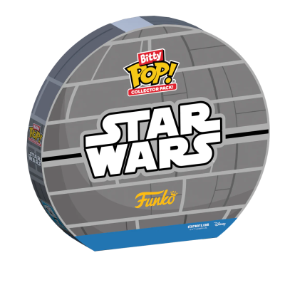 Embalagem redonda do produto Star Wars Funko Pop com design de Estrela da Morte