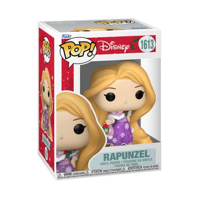 Boneca Funko Pop! Rapunzel em caixa transparente.