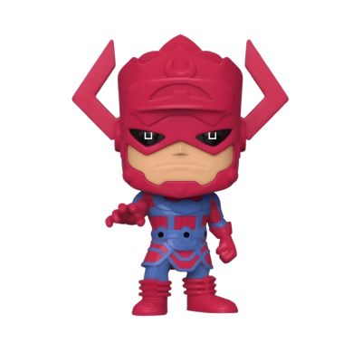 Figura de vinil de personagem com capacete vermelho e fato azul e vermelho