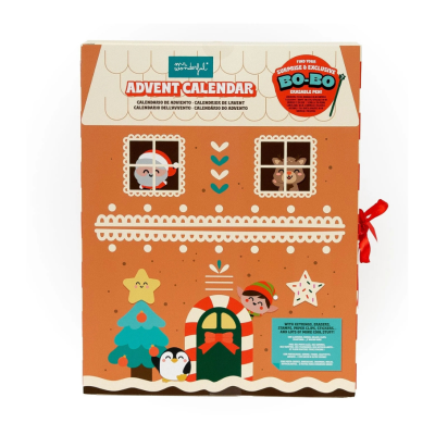 Caixa do Calendário de Advento Mr Wonderful com decoração natalícia de casa de pão-de-espécie