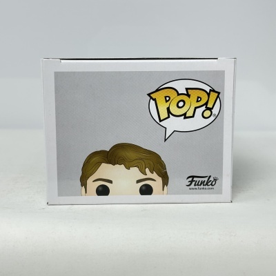 Embalagem Funko Pop com parte superior da figura e texto POP!