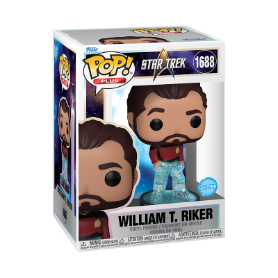 Figura de vinil William T. Riker Star Trek na caixa