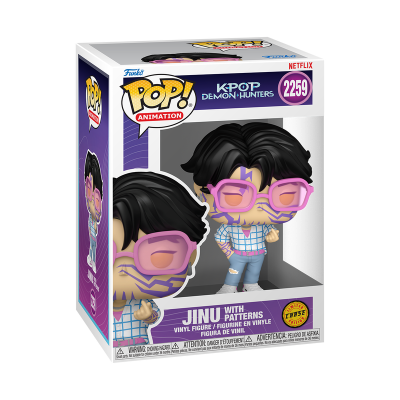 Figura Funko Pop KPOP Demon Hunters LINU com padrões na caixa