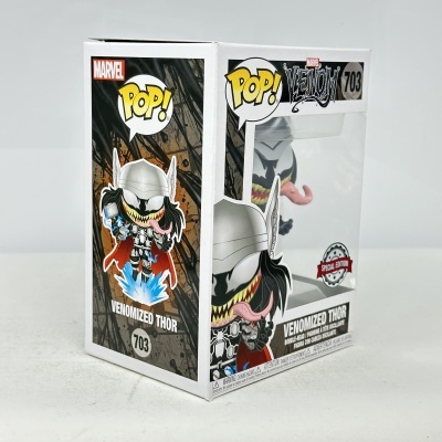 Figura Funko Pop! Venomized Thor em caixa especial da Marvel.