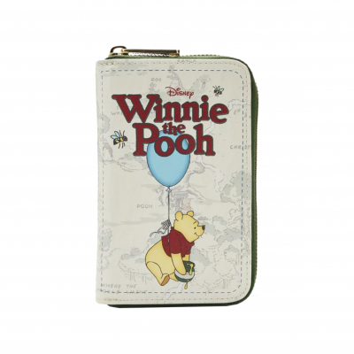 Carteira branca com estampa do Winnie the Pooh a segurar balão azul e texto Disney Winnie the Pooh