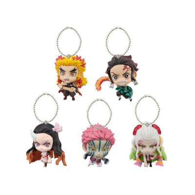 Porta-chaves com figuras animadas coloridas em PVC