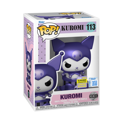 Funko Pop! Kuromi figura de vinil metálica roxa na caixa